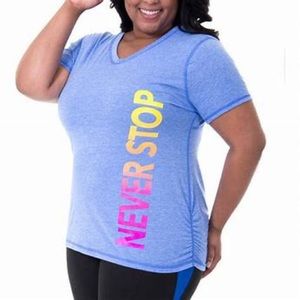 🎈Light blue active graphic short sleeve v-neck